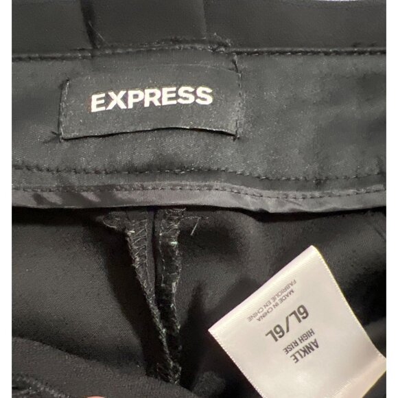 Express Womens 6L Ankle Pants  Black High Rise 100% Polyester - Picture 4 of 7